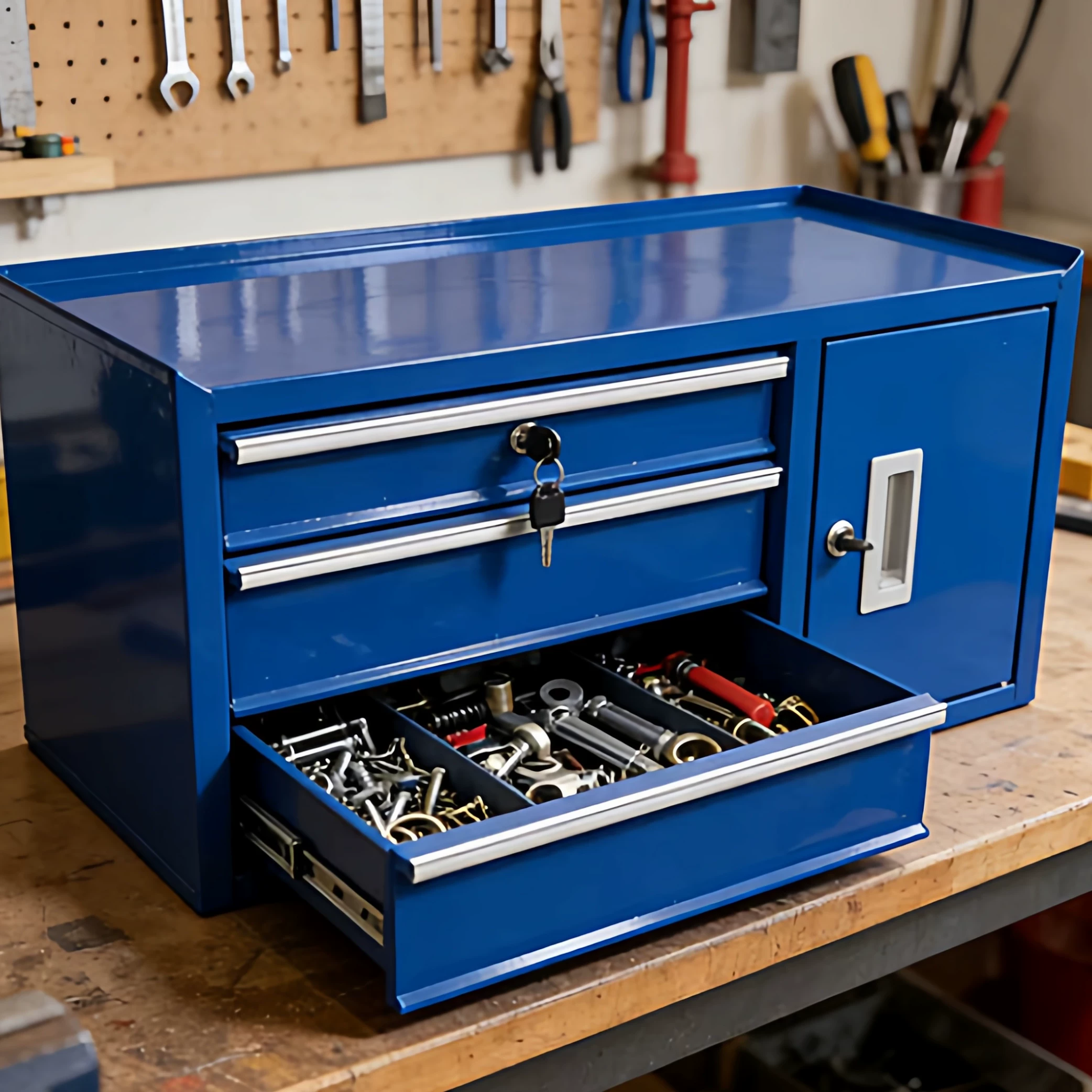 Workshop Tools Wood - Caja de almacenamiento metálica multiusos para