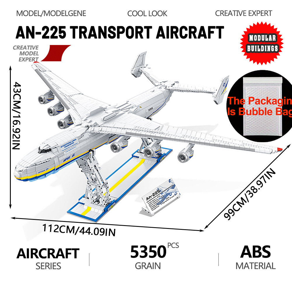 AN-225 modelo de avión de tran - Hand Plane Block reseña y precio
